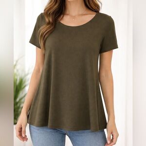 Susana Monoco | Olive Green Short Sleeve Top